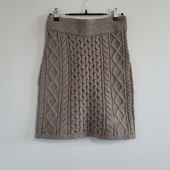Axel Arigato NWT Cable Knit Mini Wool Skirt Size XS  Brown Preppy Academia - Picture 1 of 9